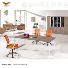 Simple Wooden Top Metal Legs Meeting Room Conference Table (H20-0372)